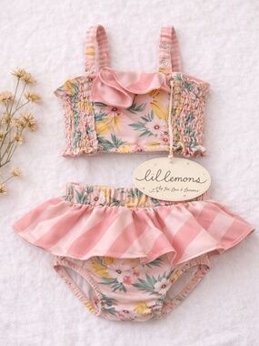 For Love And Lemons / Lil Lemons - Baby/Kids Swim | Pink Floral Bikini Set